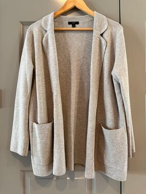 J. Crew Sophie Light Gray Open-Front Women's Cardigan Coatigan Sweater